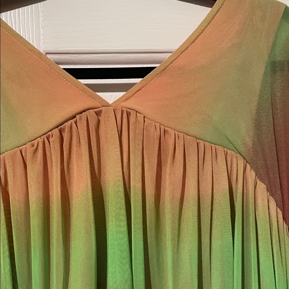Attitudes by Renee Gradient V-Neck Blouse - Picture 7 of 10